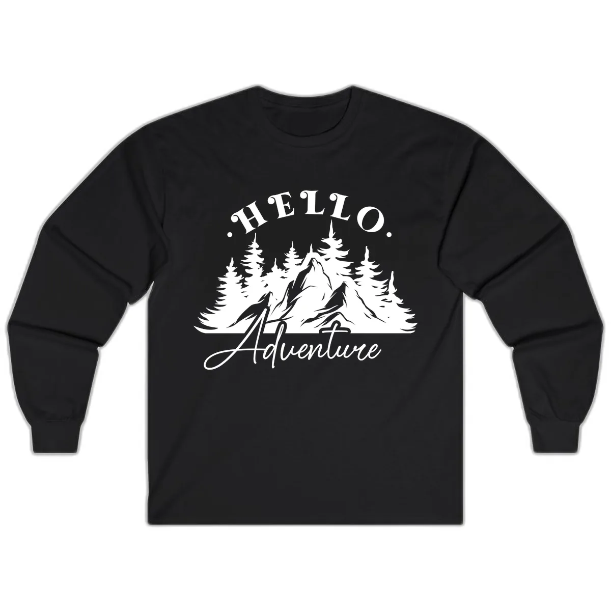 Hello Adventure Mountain Wilderness Long Sleeve in Black