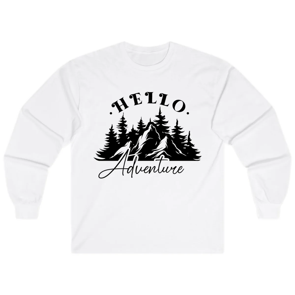 Hello Adventure Mountain Wilderness Long Sleeve in White