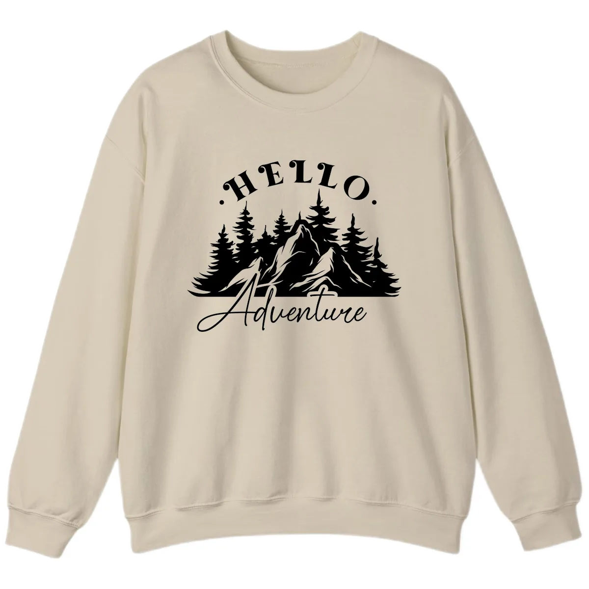 Hello Adventure Mountain Wilderness Sweatshirt in Sand