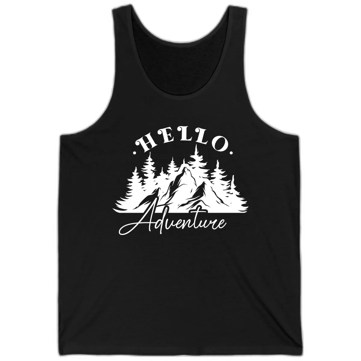 Hello Adventure Mountain Wilderness Tank in Black