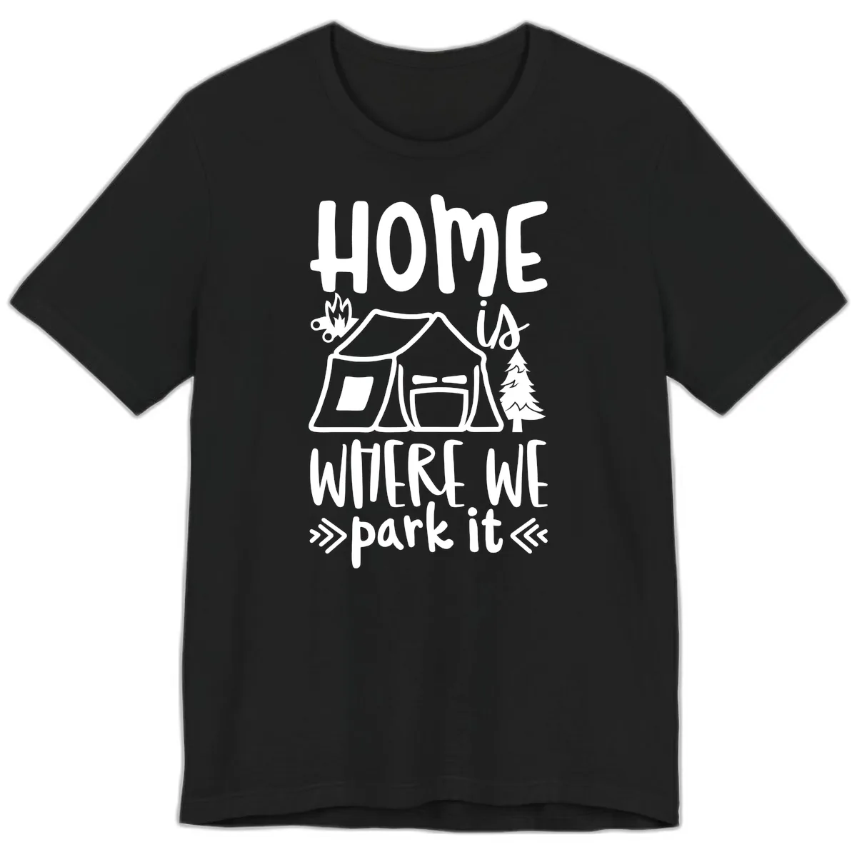 Home Is Where We Park It Premium T-Shirt in Black