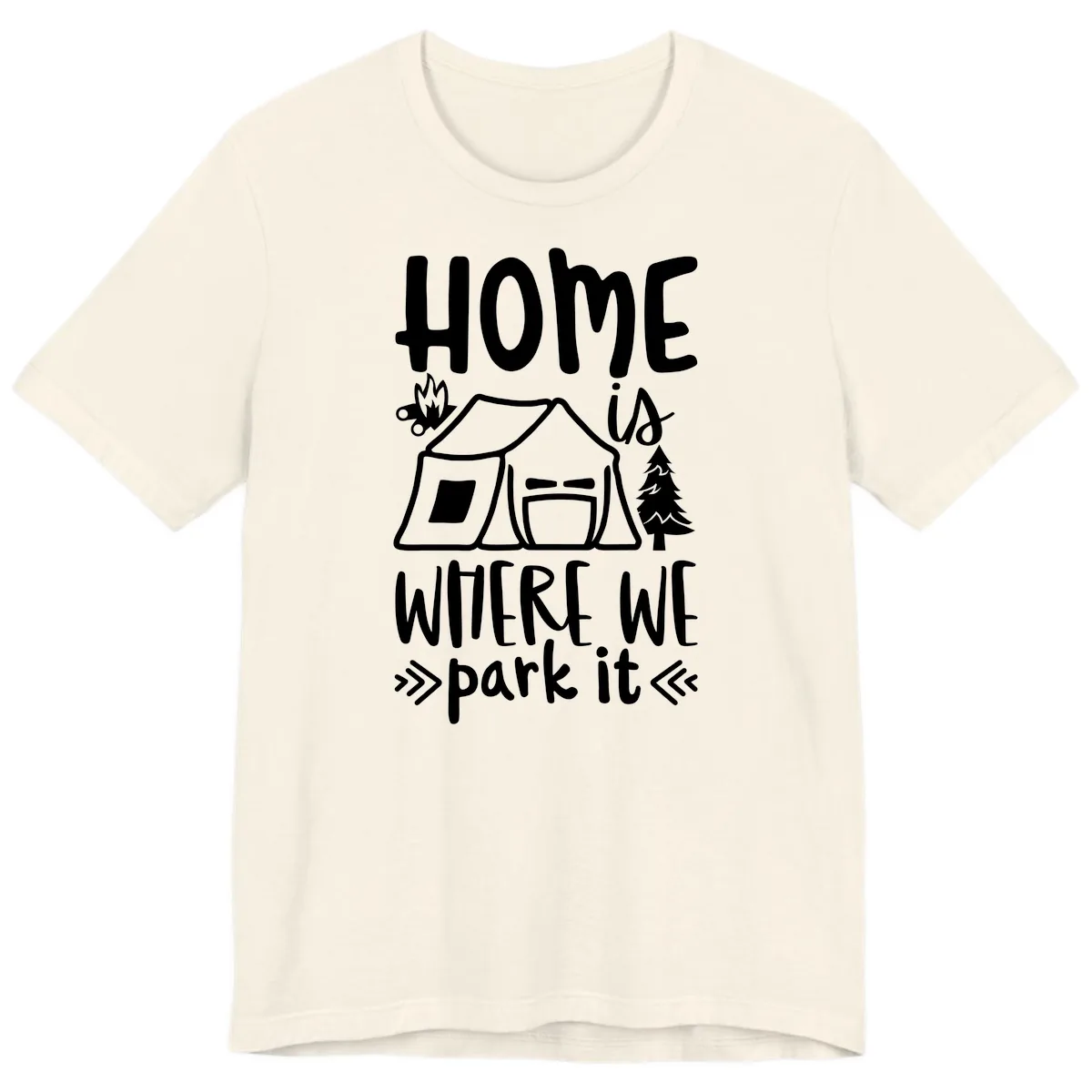 Home Is Where We Park It Premium T-Shirt in Natural
