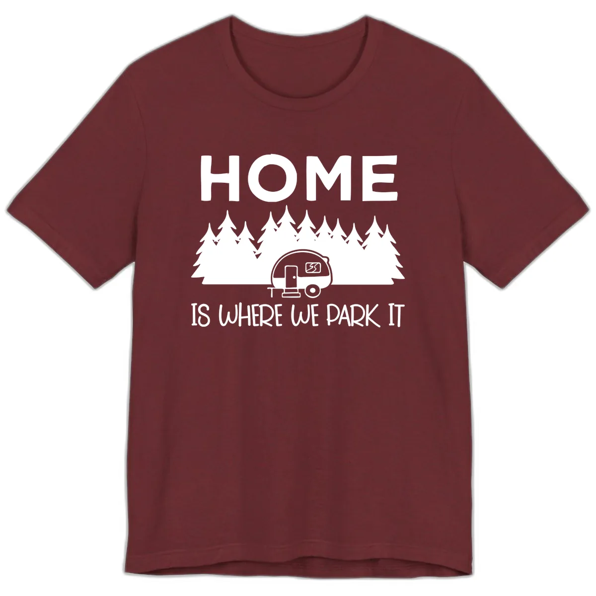 Home Is Where We Park It Premium T-Shirt in Heather Cardinal