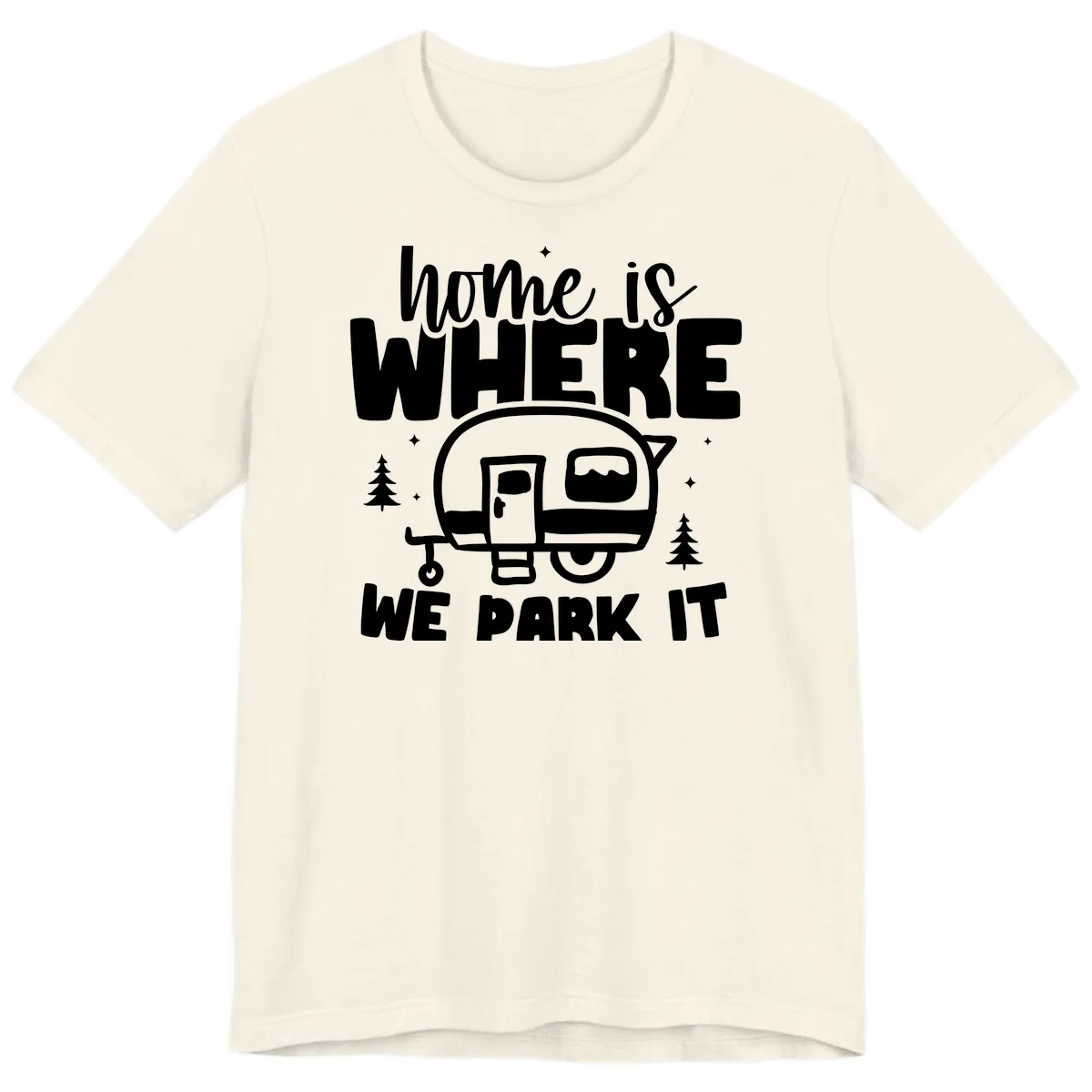 Home Is Where We Park It Premium T-Shirt in Natural