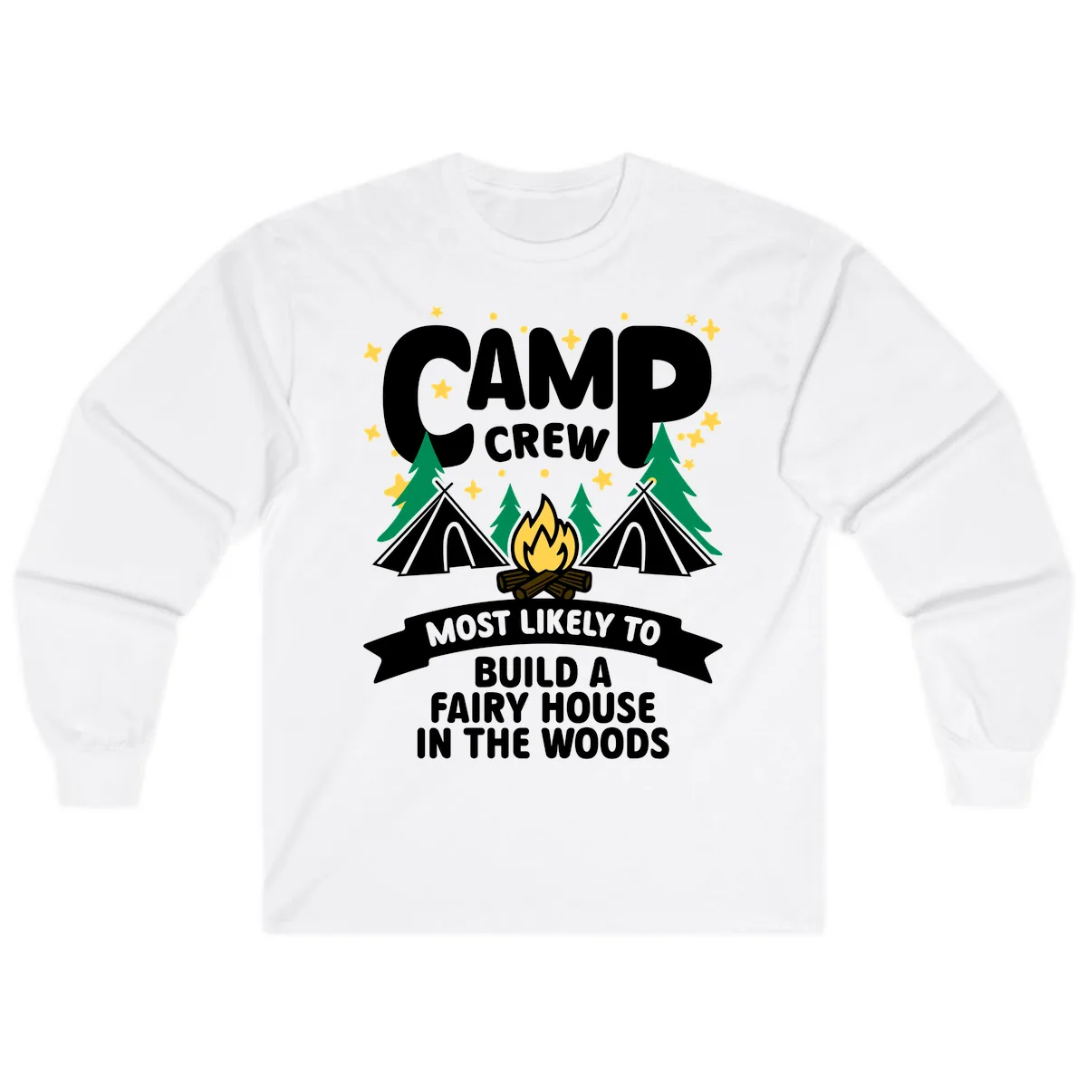 Camp Crew Fairy House Woods Long Sleeve in White