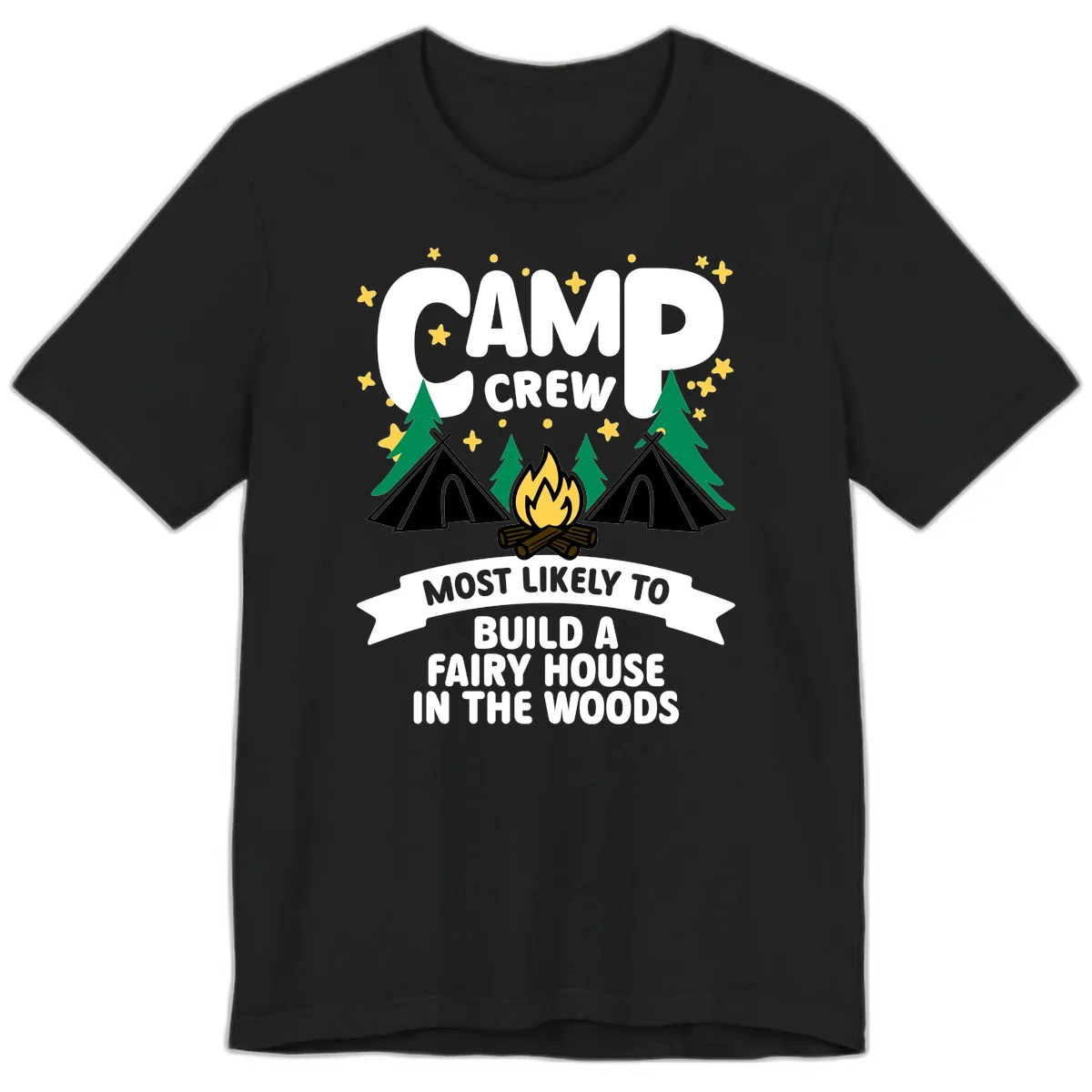 Camp Crew Fairy House Woods Premium T-Shirt in Black