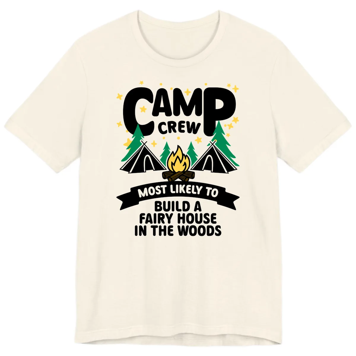 Camp Crew Fairy House Woods Premium T-Shirt in Natural