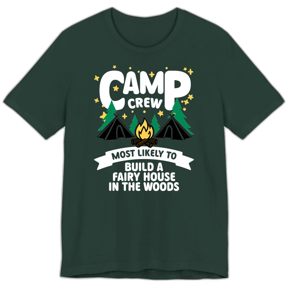 Camp Crew Fairy House Woods Premium T-Shirt in Forest