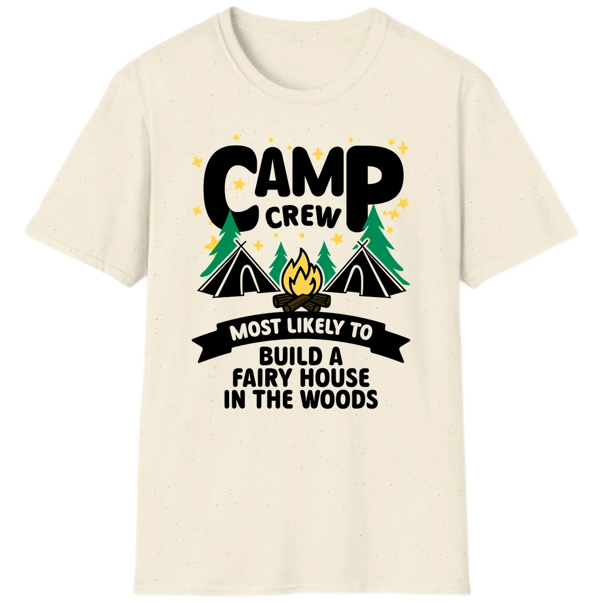 Camp Crew Fairy House Woods T-Shirt in Natural