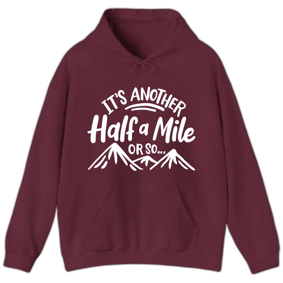 Half A Mile Or So Mountains Hoodie in Maroon