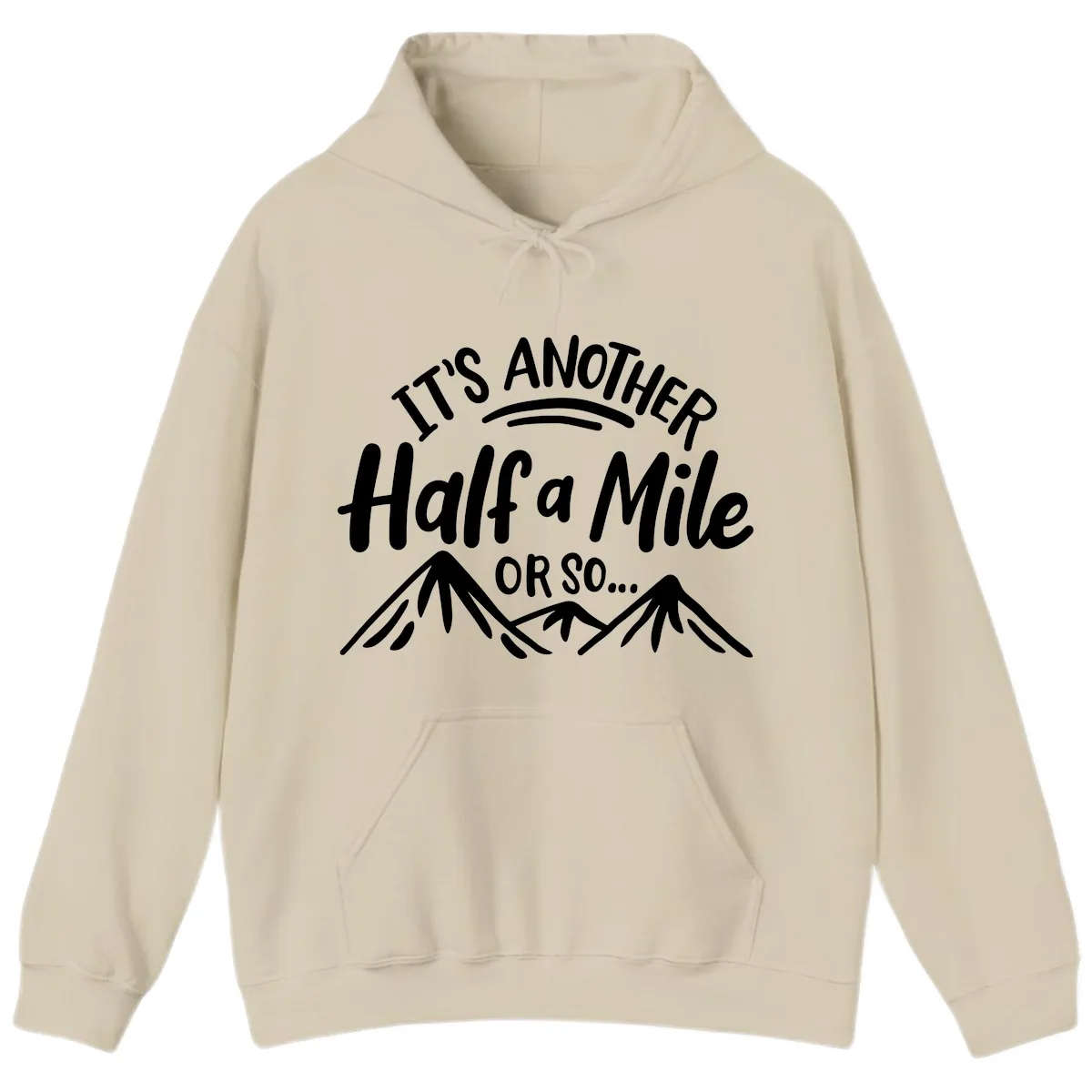 Half A Mile Or So Mountains Hoodie in Sand