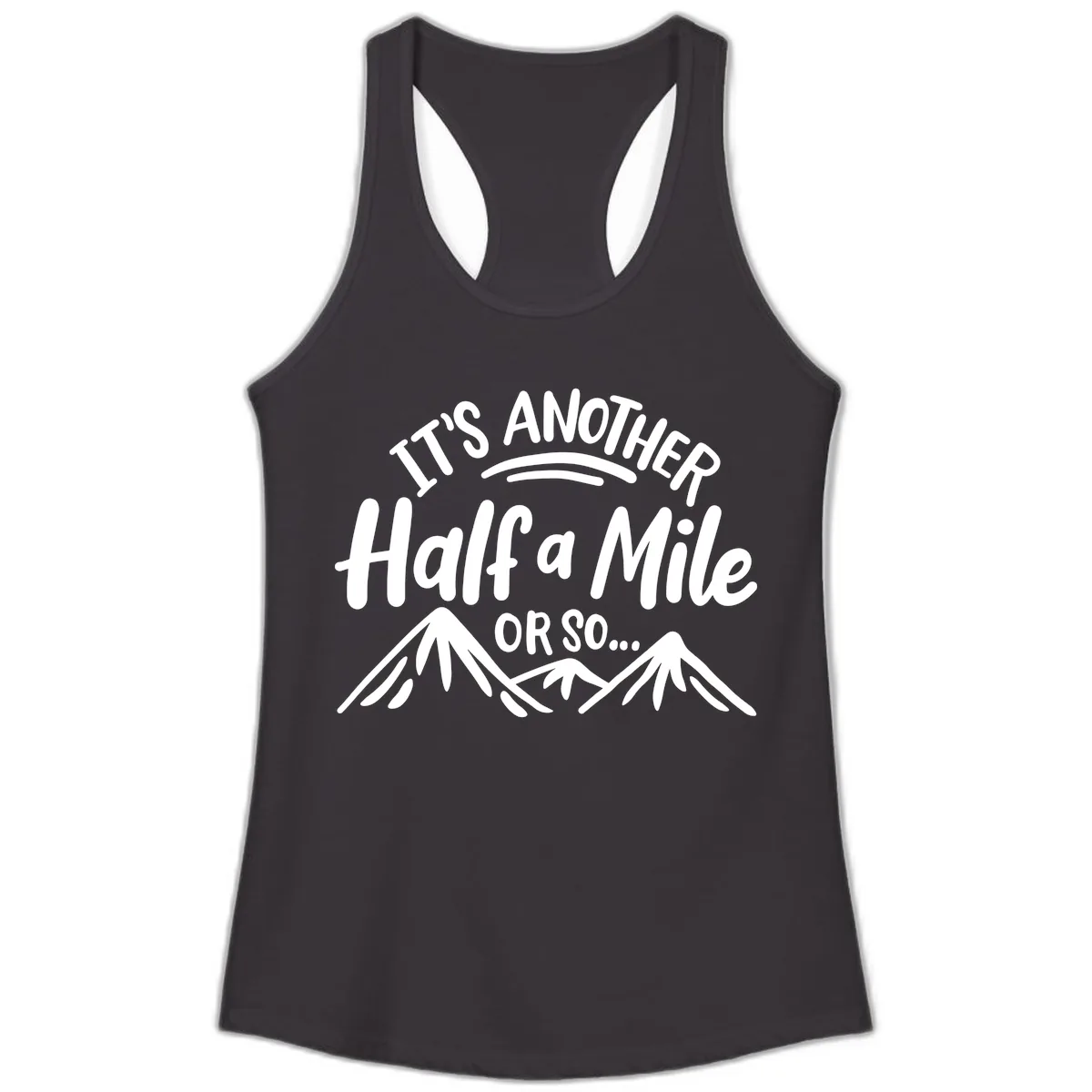 Half A Mile Or So Mountains Ladies Tank in Black