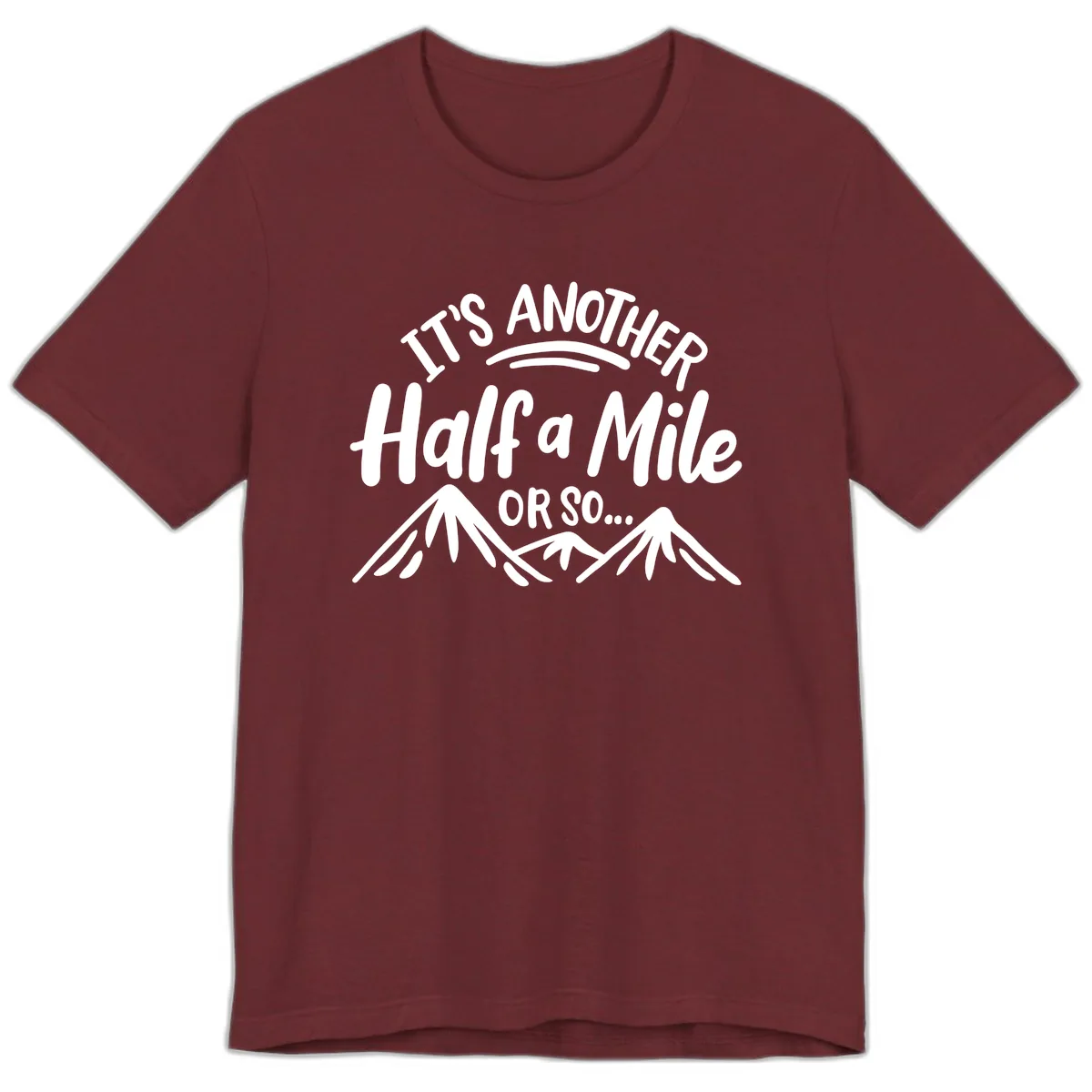 Half A Mile Or So Mountains Premium T-Shirt in Heather Cardinal