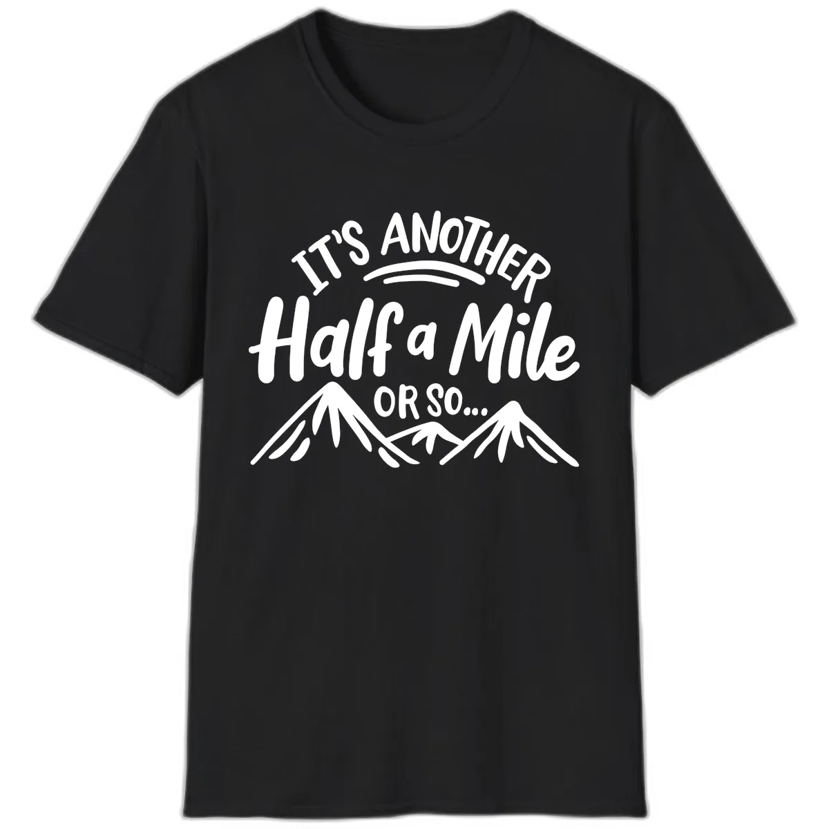 Half A Mile Or So Mountains T-Shirt in Black