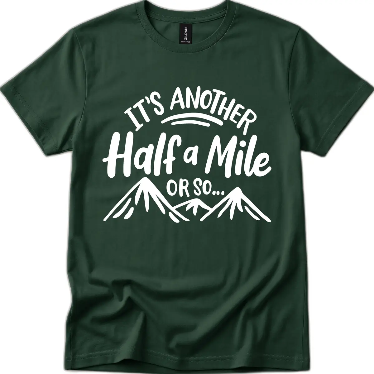 Half A Mile Or So Mountains T-Shirt in Forest Green