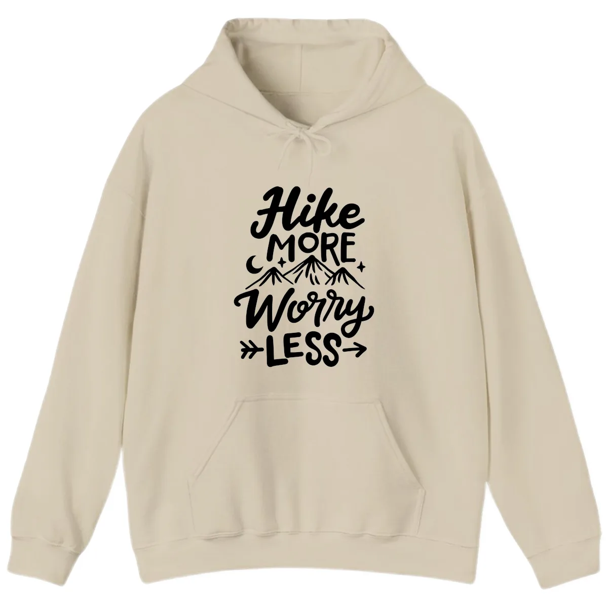 Hike More Worry Less Hoodie in Sand