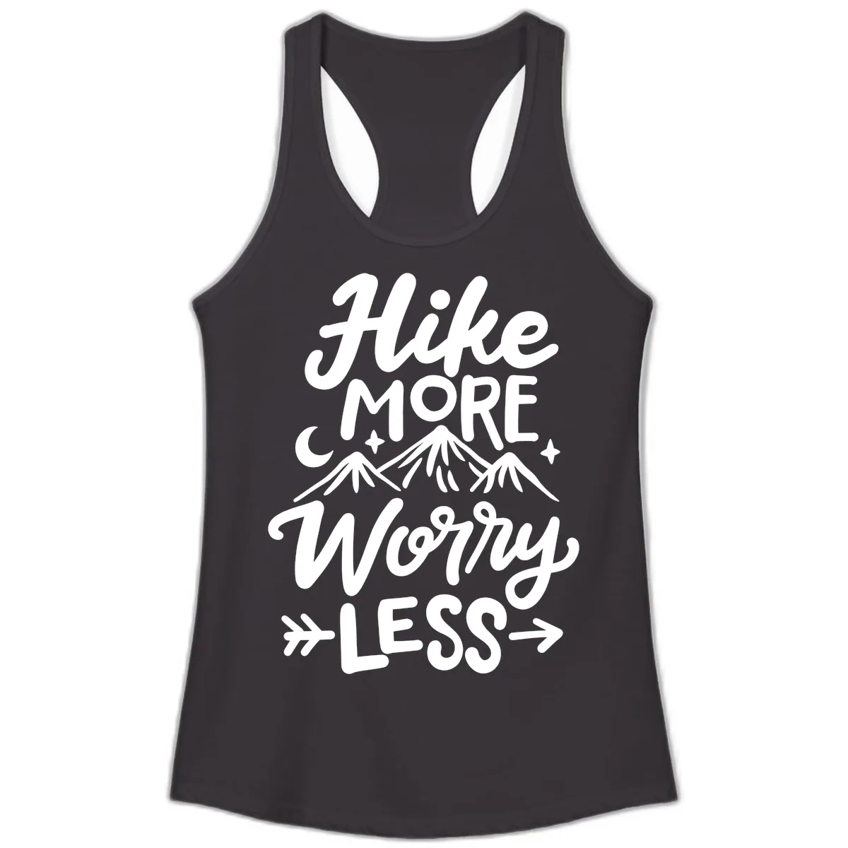 Hike More Worry Less Ladies Tank in Black