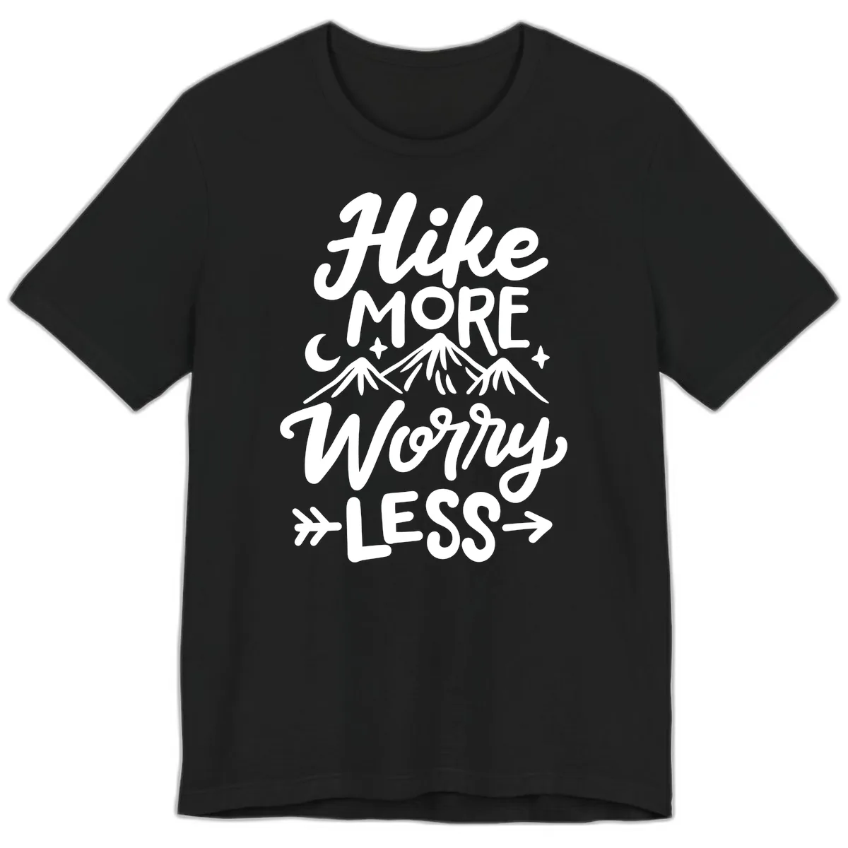 Hike More Worry Less Premium T-Shirt in Black