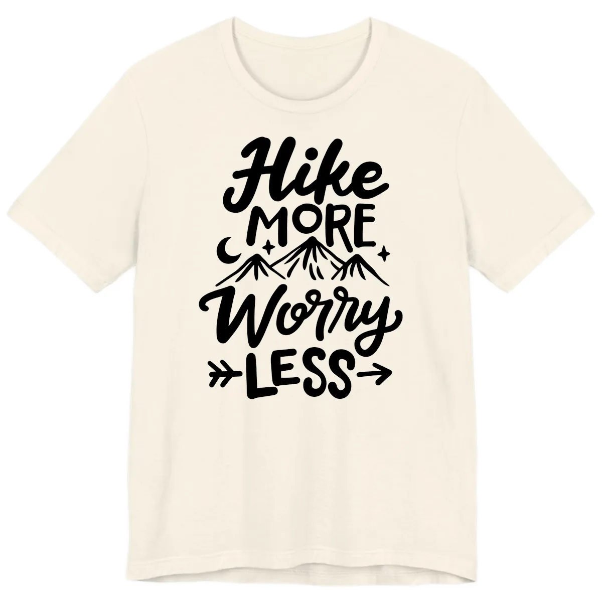 Hike More Worry Less Premium T-Shirt in Natural