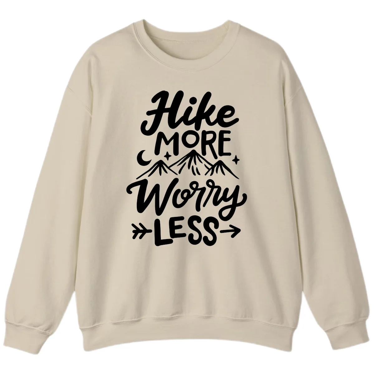 Hike More Worry Less Sweatshirt in Sand