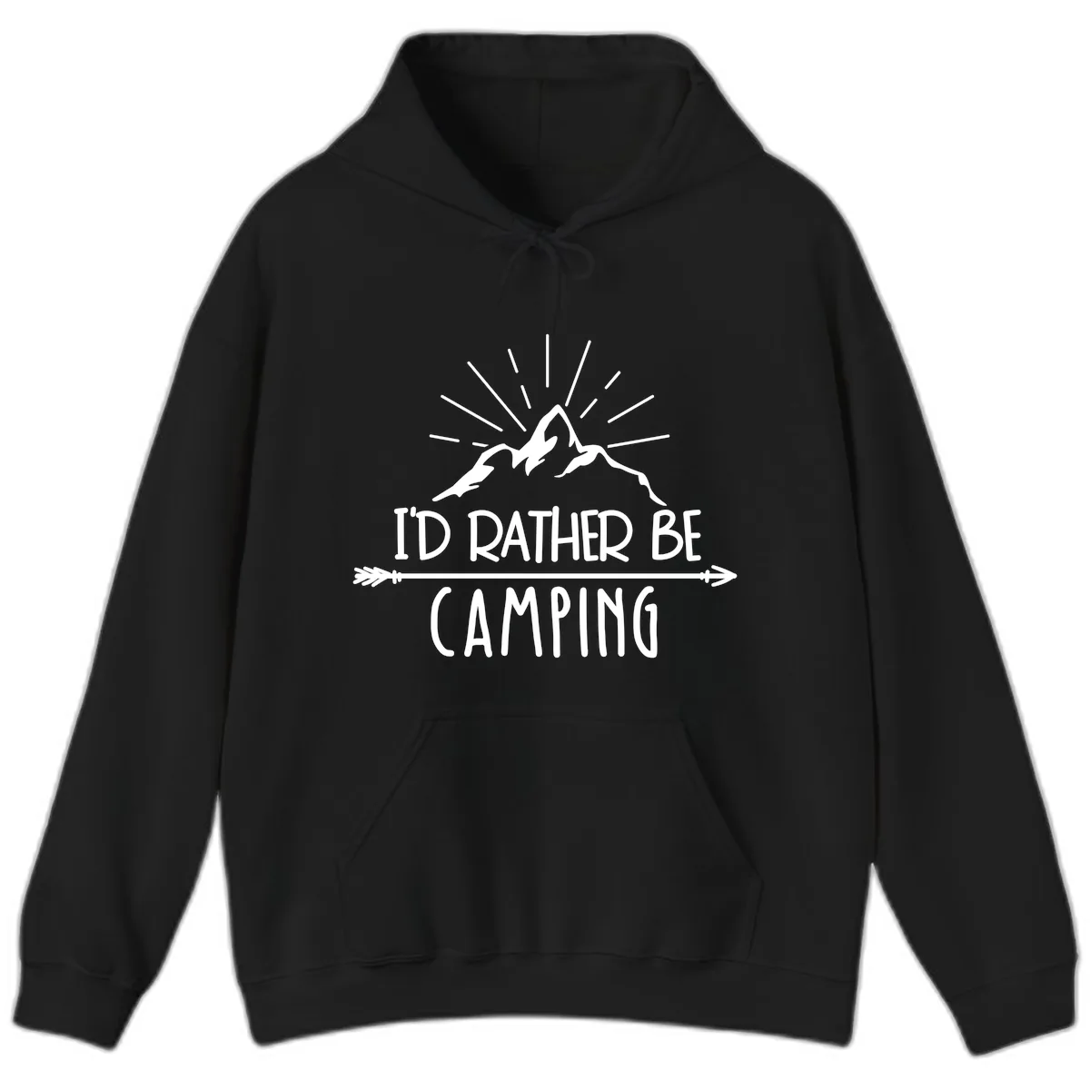 I'd Rather Be Camping Hoodie in Black