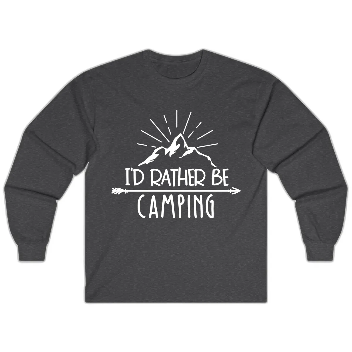 I'd Rather Be Camping Long Sleeve in Dark Heather