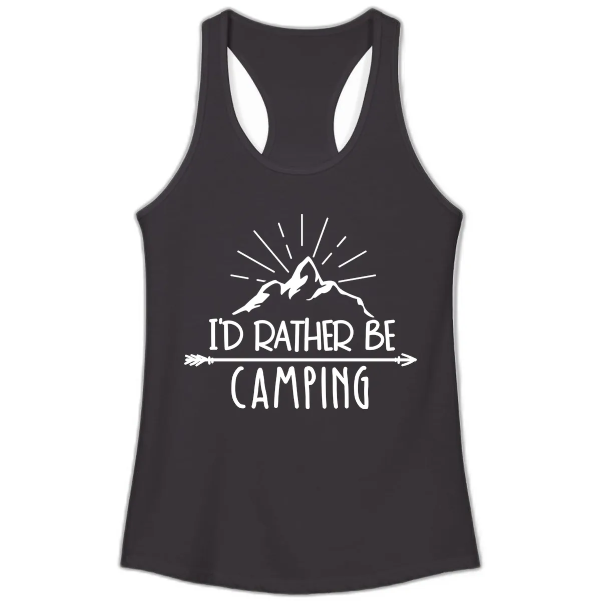 I'd Rather Be Camping Ladies Tank in Black