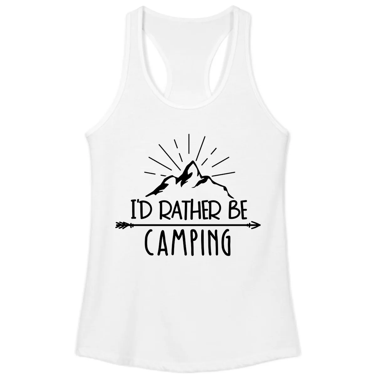 I'd Rather Be Camping Ladies Tank in White