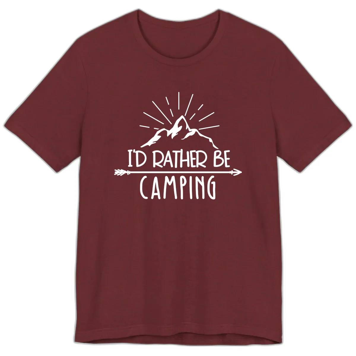 I'd Rather Be Camping Premium T-Shirt in Heather Cardinal