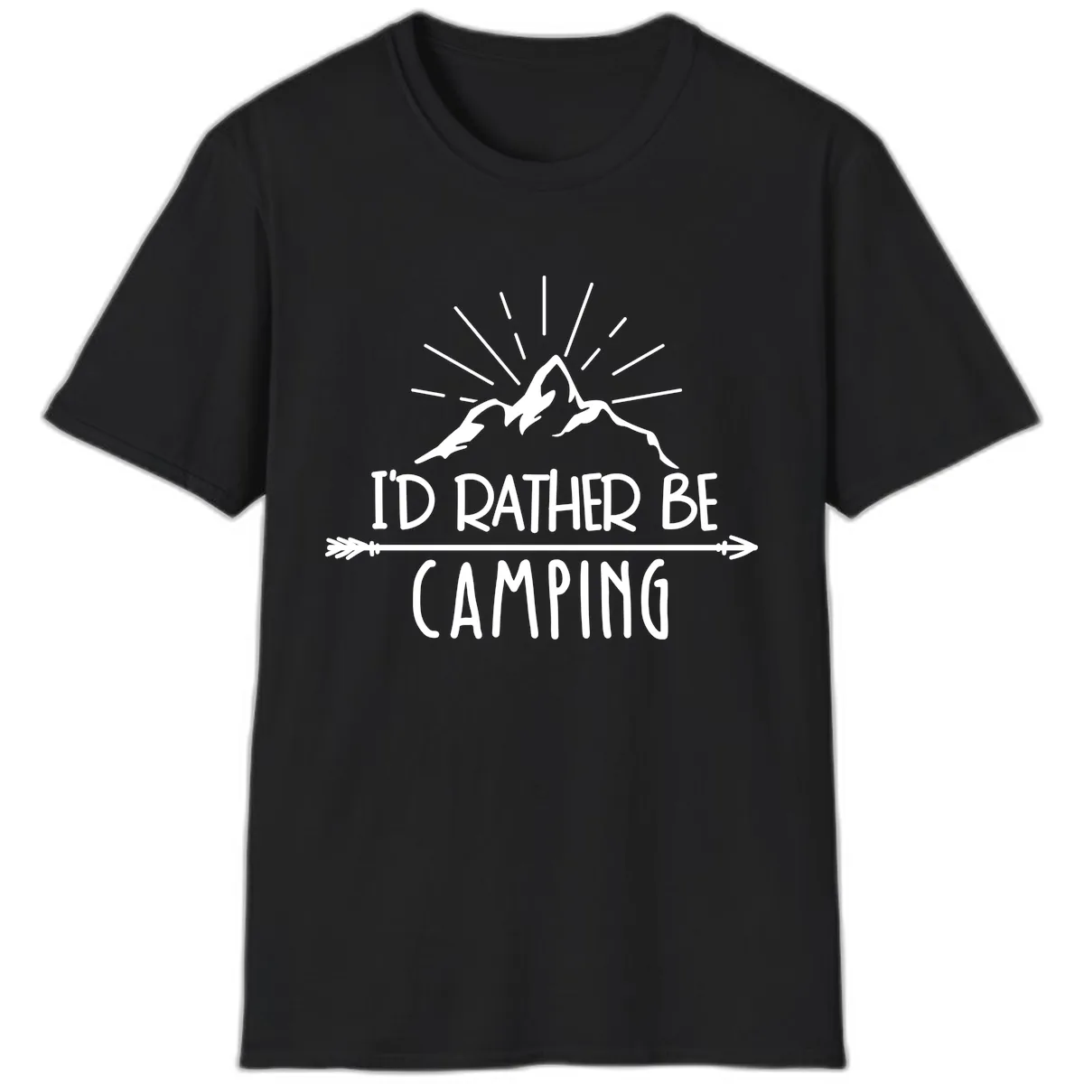 I'd Rather Be Camping T-Shirt in Black