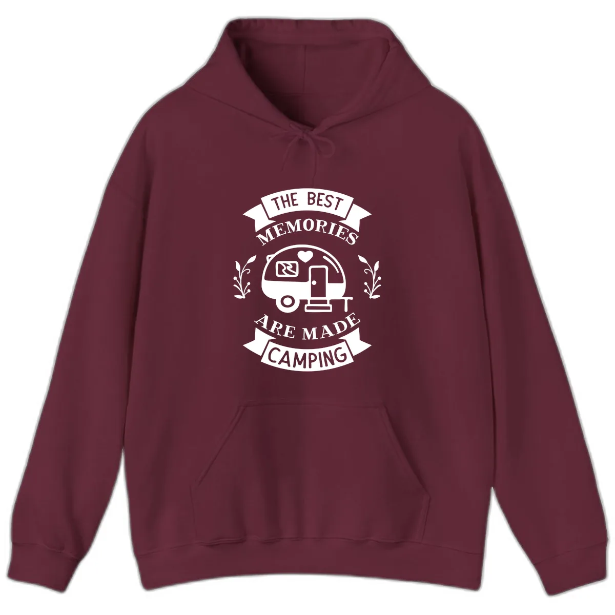 The Best Memories Are Made Camping Hoodie in Maroon
