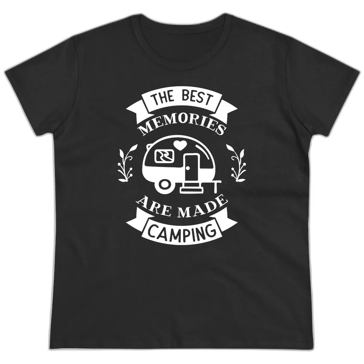 The Best Memories Are Made Camping Ladies Tee in Black
