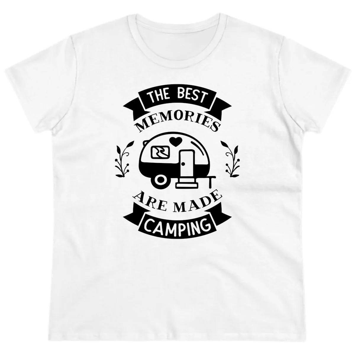 The Best Memories Are Made Camping Ladies Tee in White