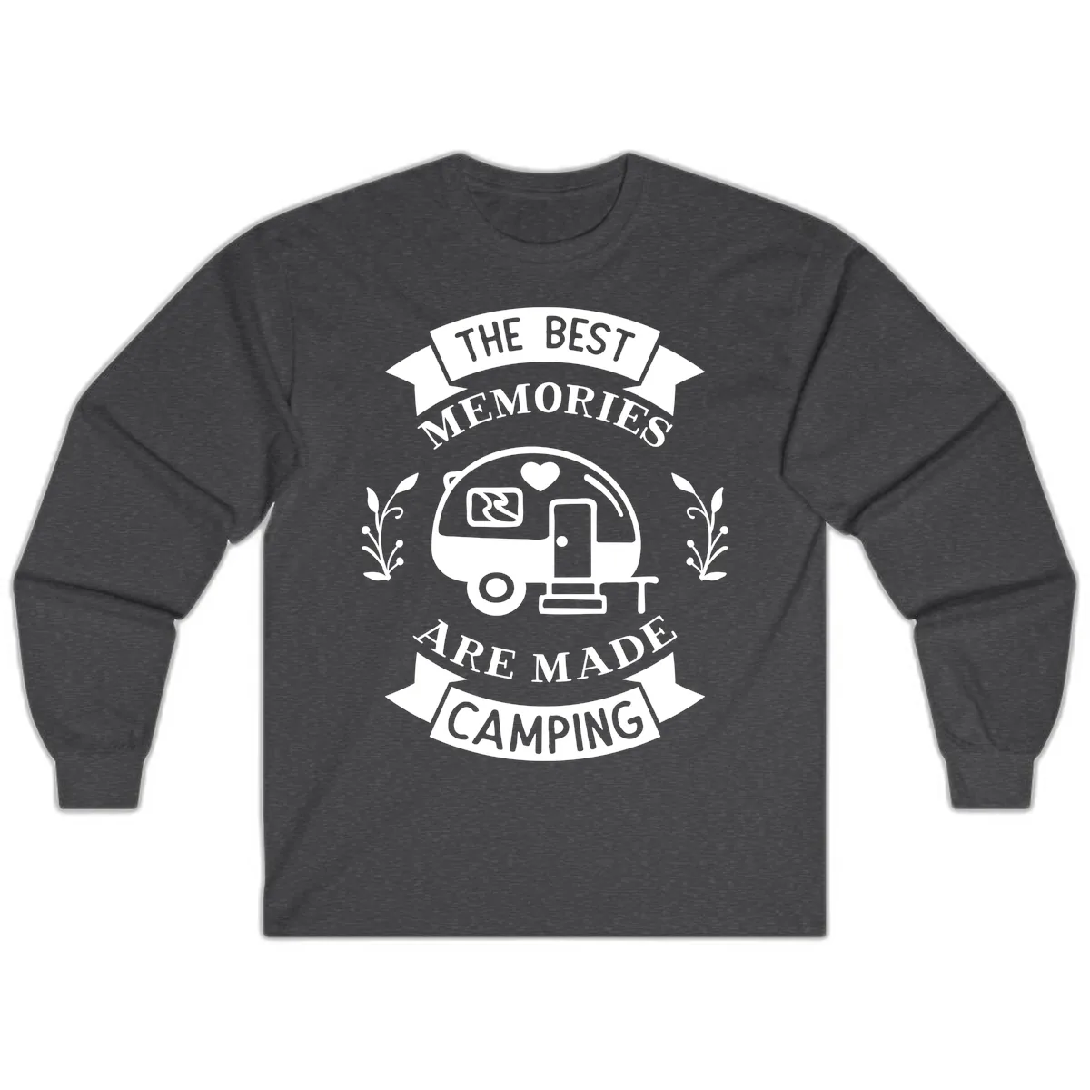 The Best Memories Are Made Camping Long Sleeve in Dark Heather