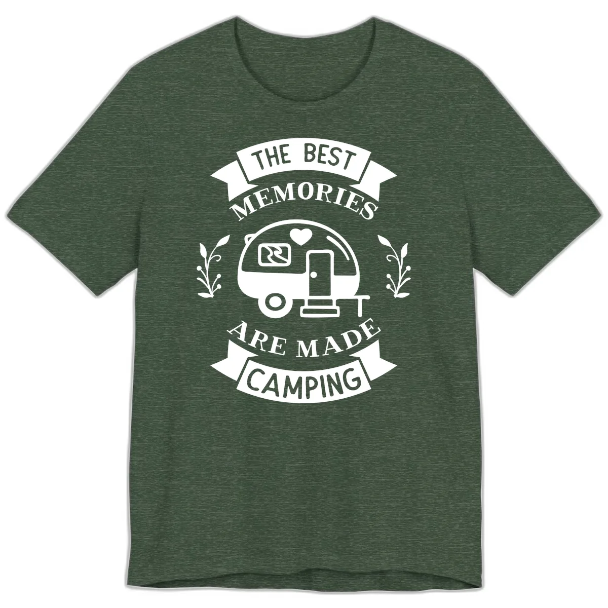 The Best Memories Are Made Camping Premium T-Shirt in Heather Forest