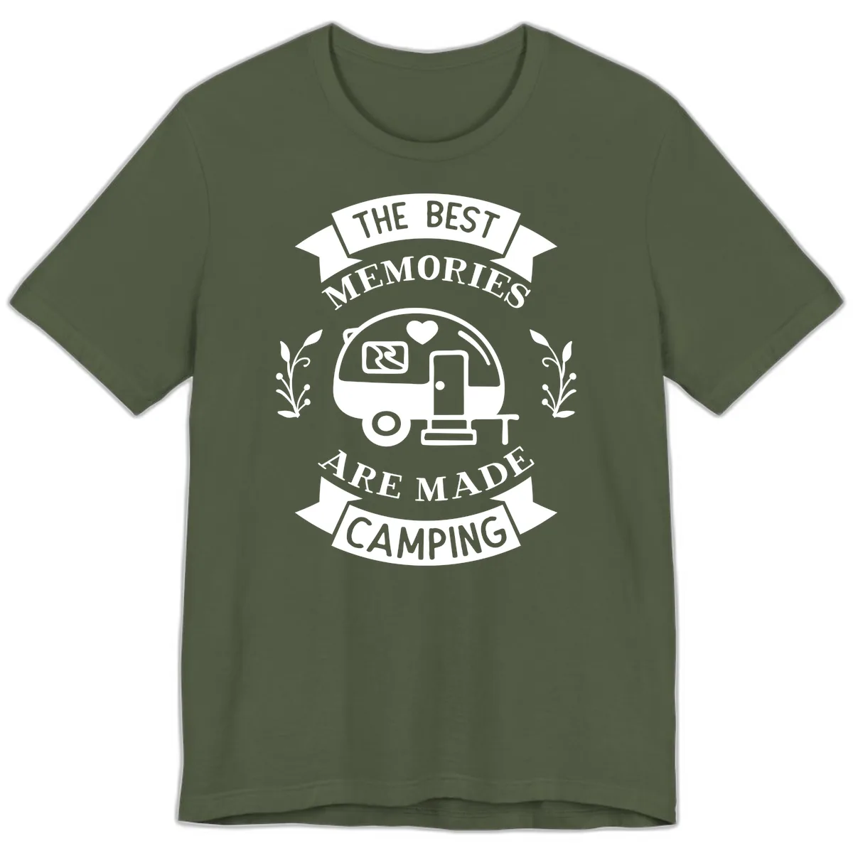The Best Memories Are Made Camping Premium T-Shirt in Military Green