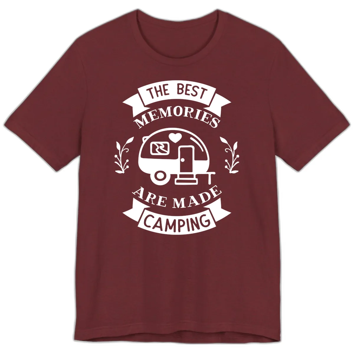 The Best Memories Are Made Camping Premium T-Shirt in Heather Cardinal