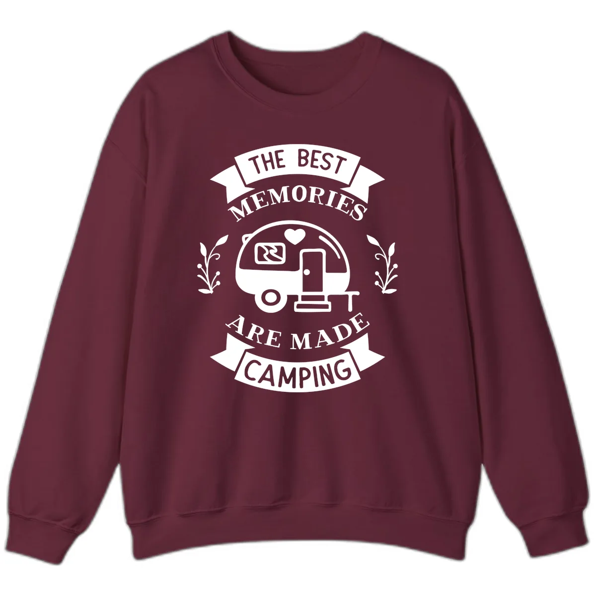 The Best Memories Are Made Camping Sweatshirt in Maroon