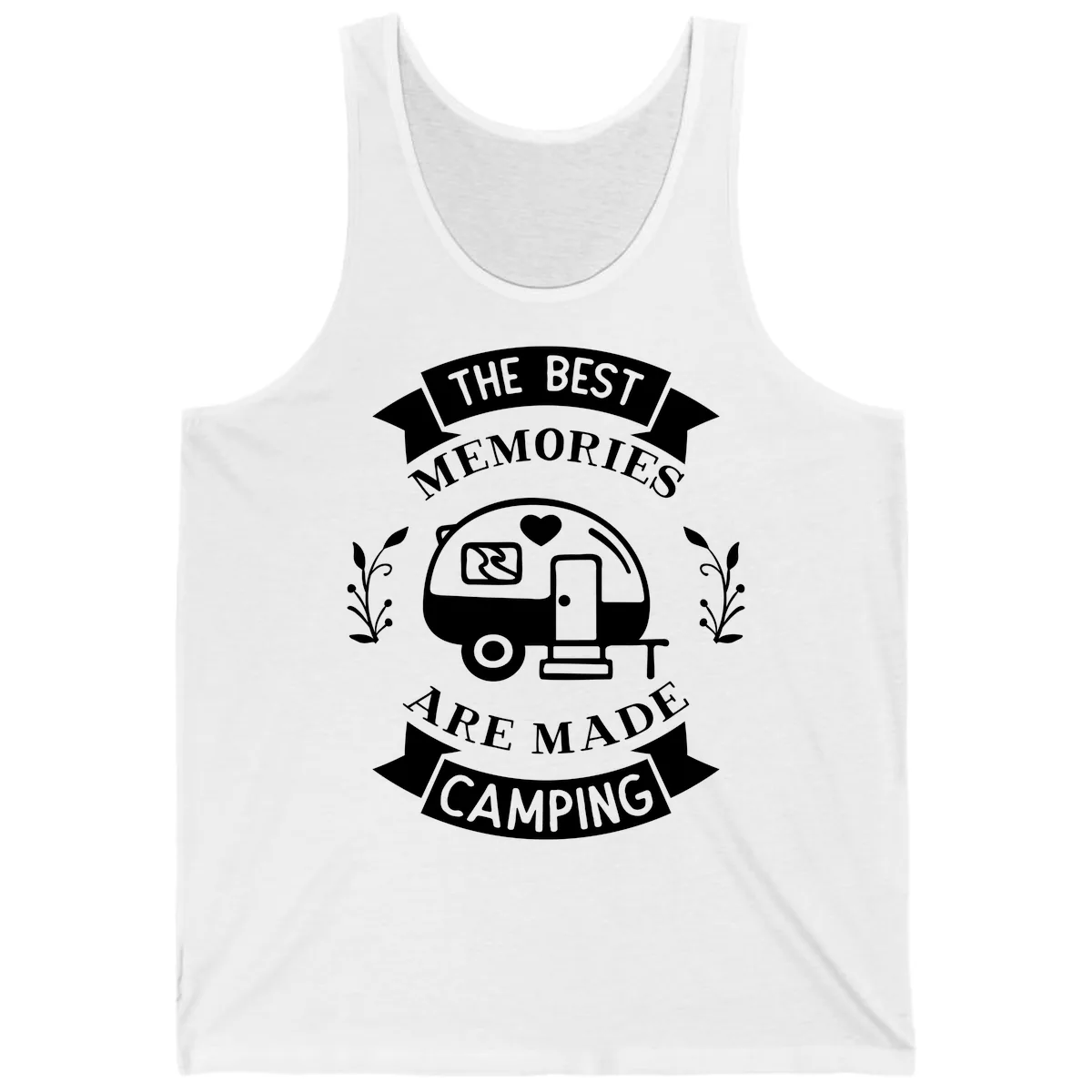 The Best Memories Are Made Camping Tank in White