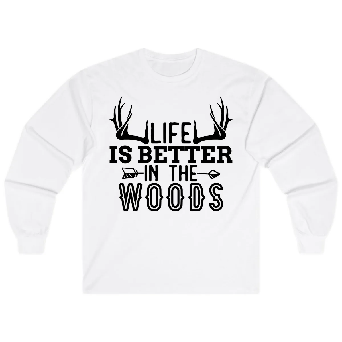 Life Is Better In The Woods Long Sleeve in White