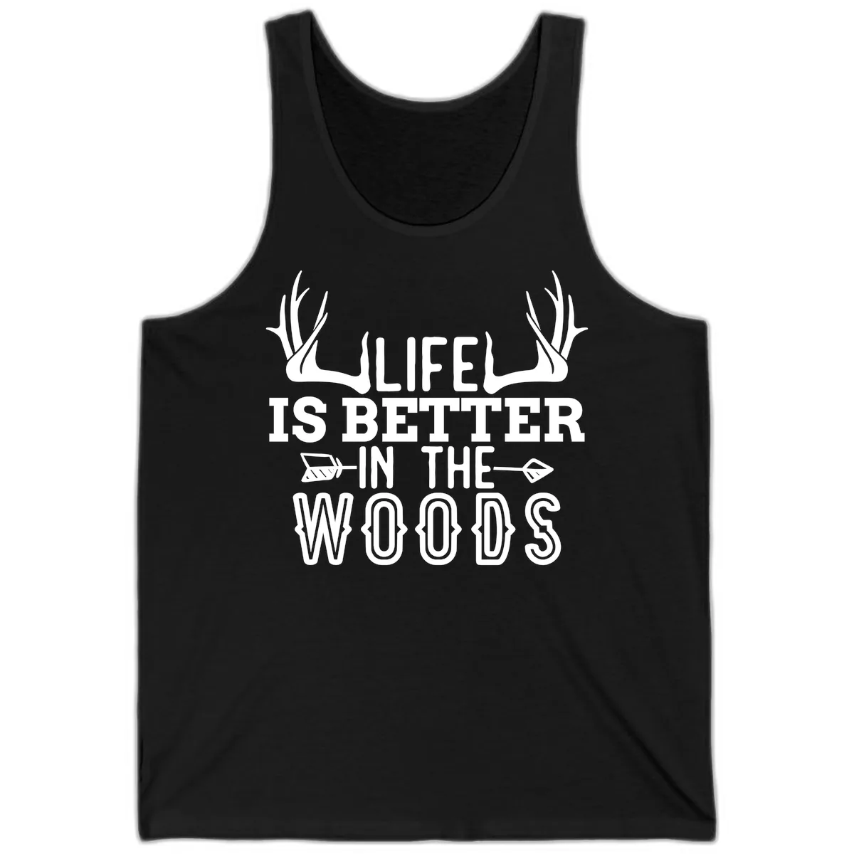 Life Is Better In The Woods Tank in Black