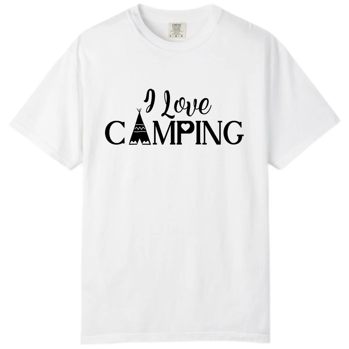 I Love Camping Teepee Comfort Color in White