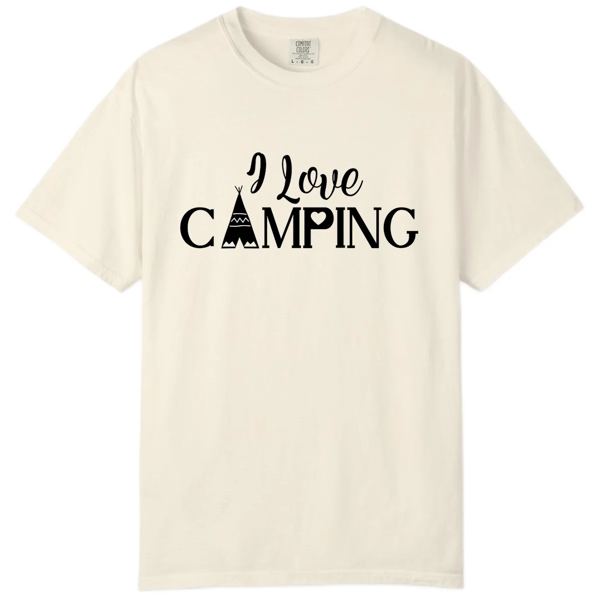 I Love Camping Teepee Comfort Color in Ivory