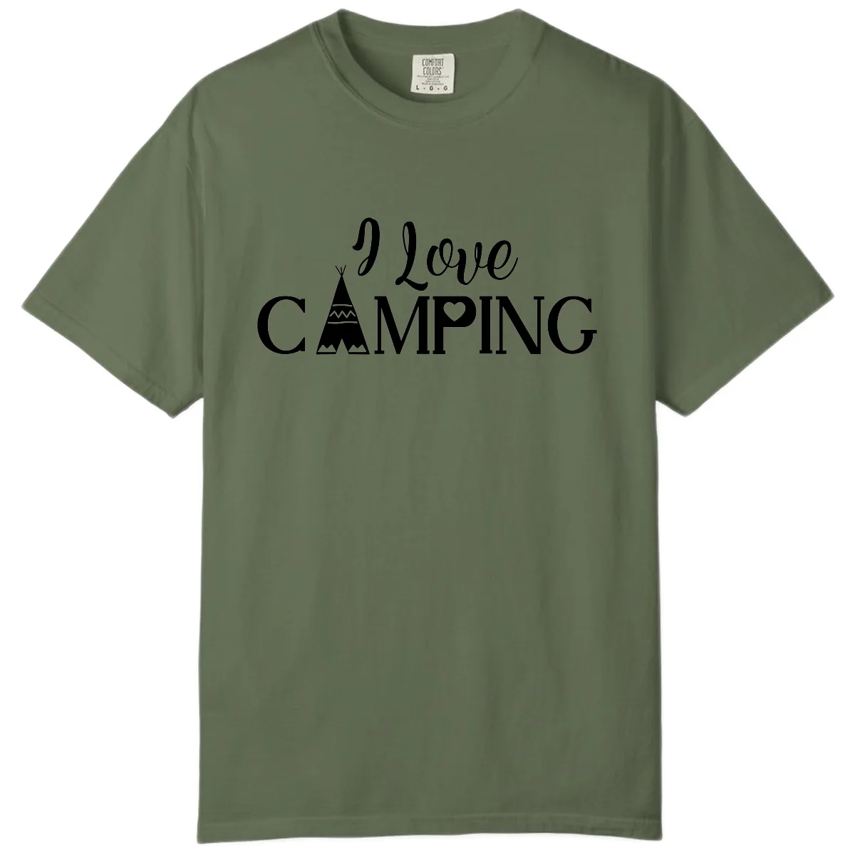 I Love Camping Teepee Comfort Color in Sage