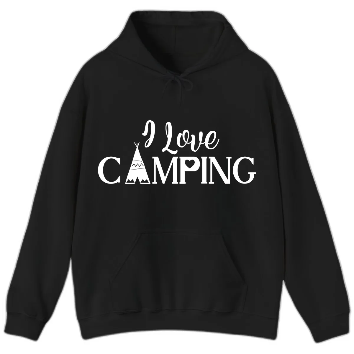I Love Camping Teepee Hoodie in Black