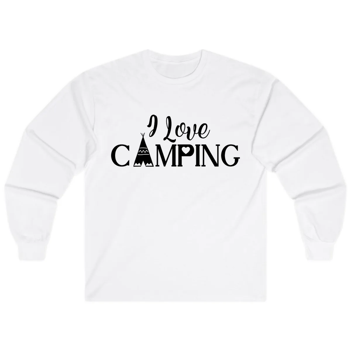 I Love Camping Teepee Long Sleeve in White