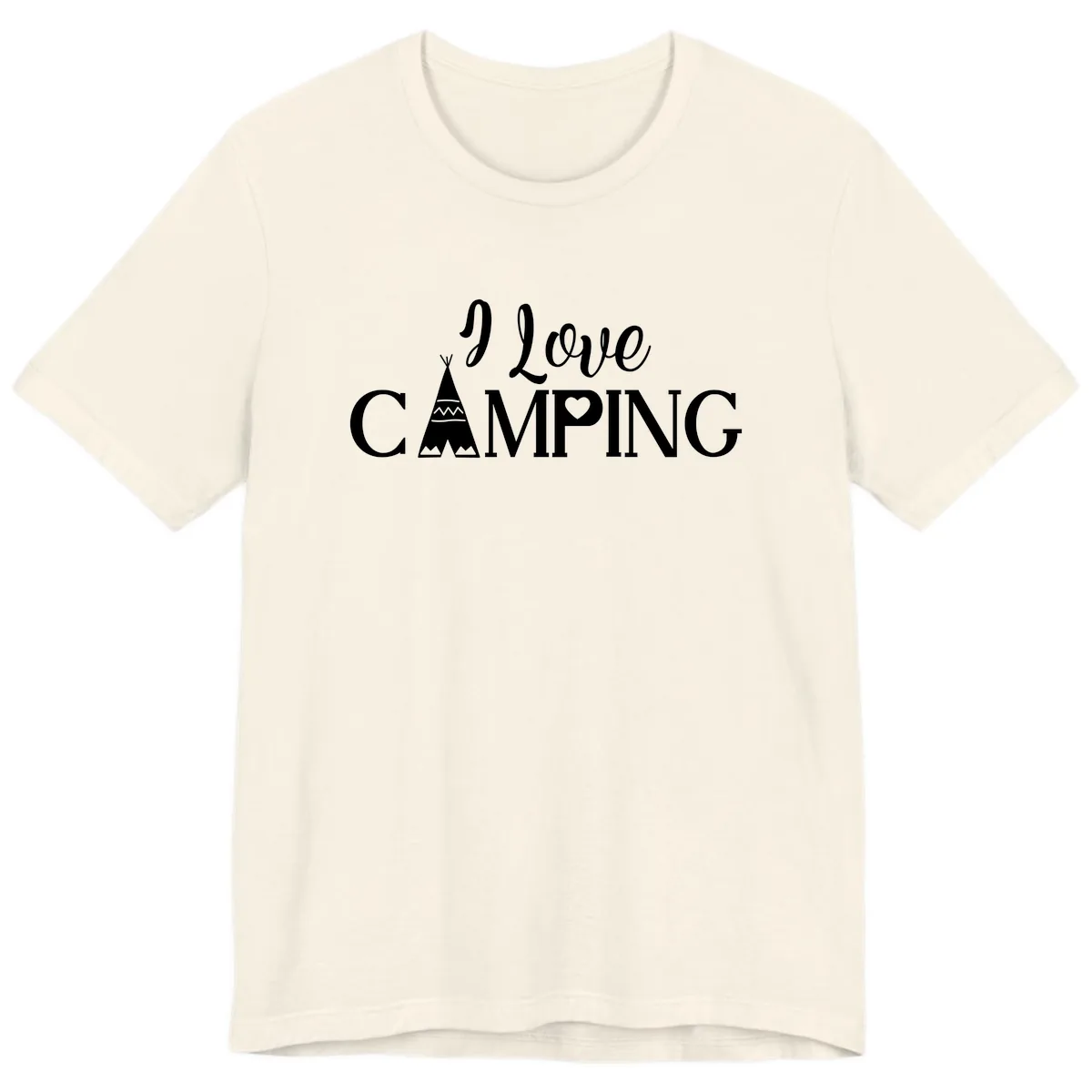 I Love Camping Teepee Premium T-Shirt in Natural