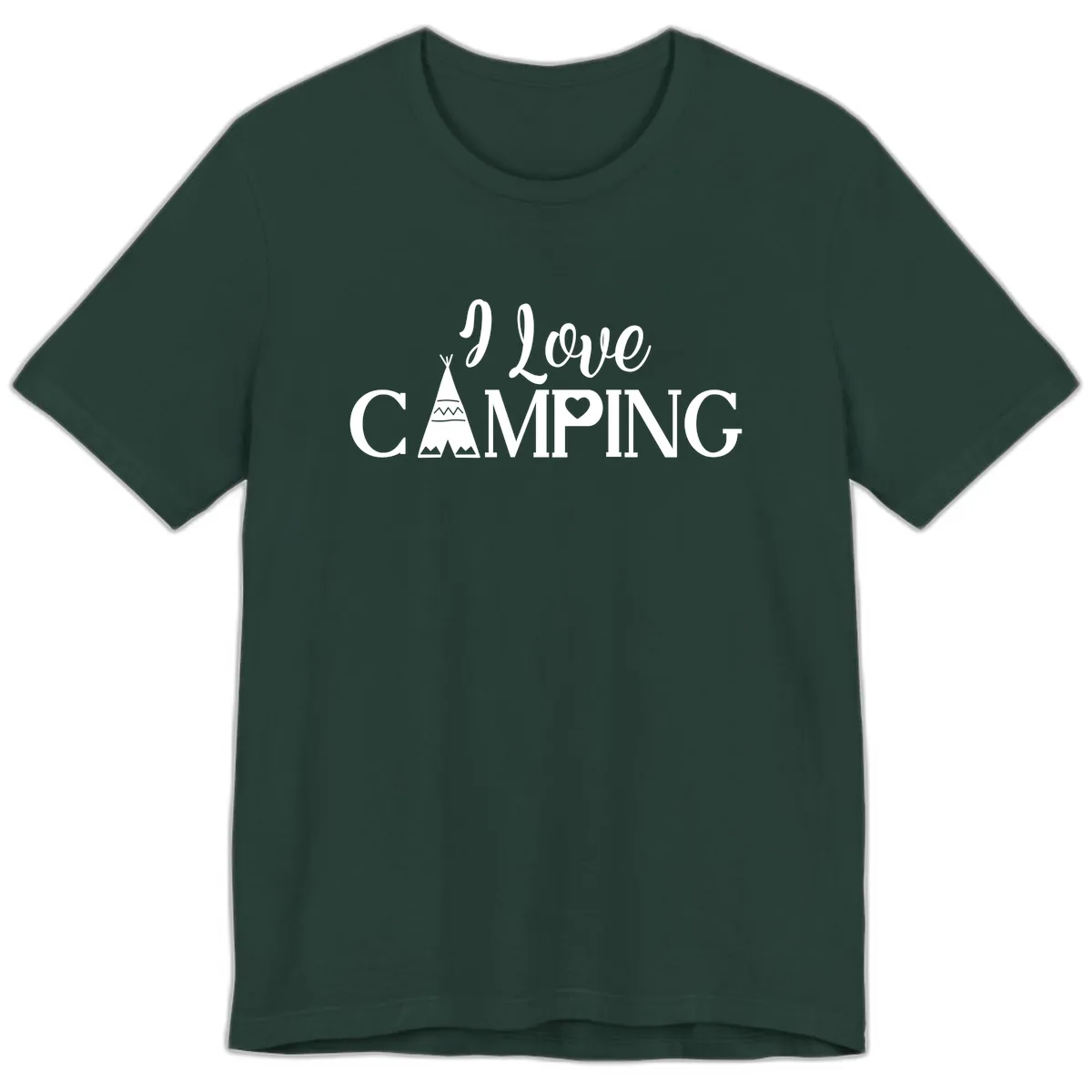 I Love Camping Teepee Premium T-Shirt in Forest