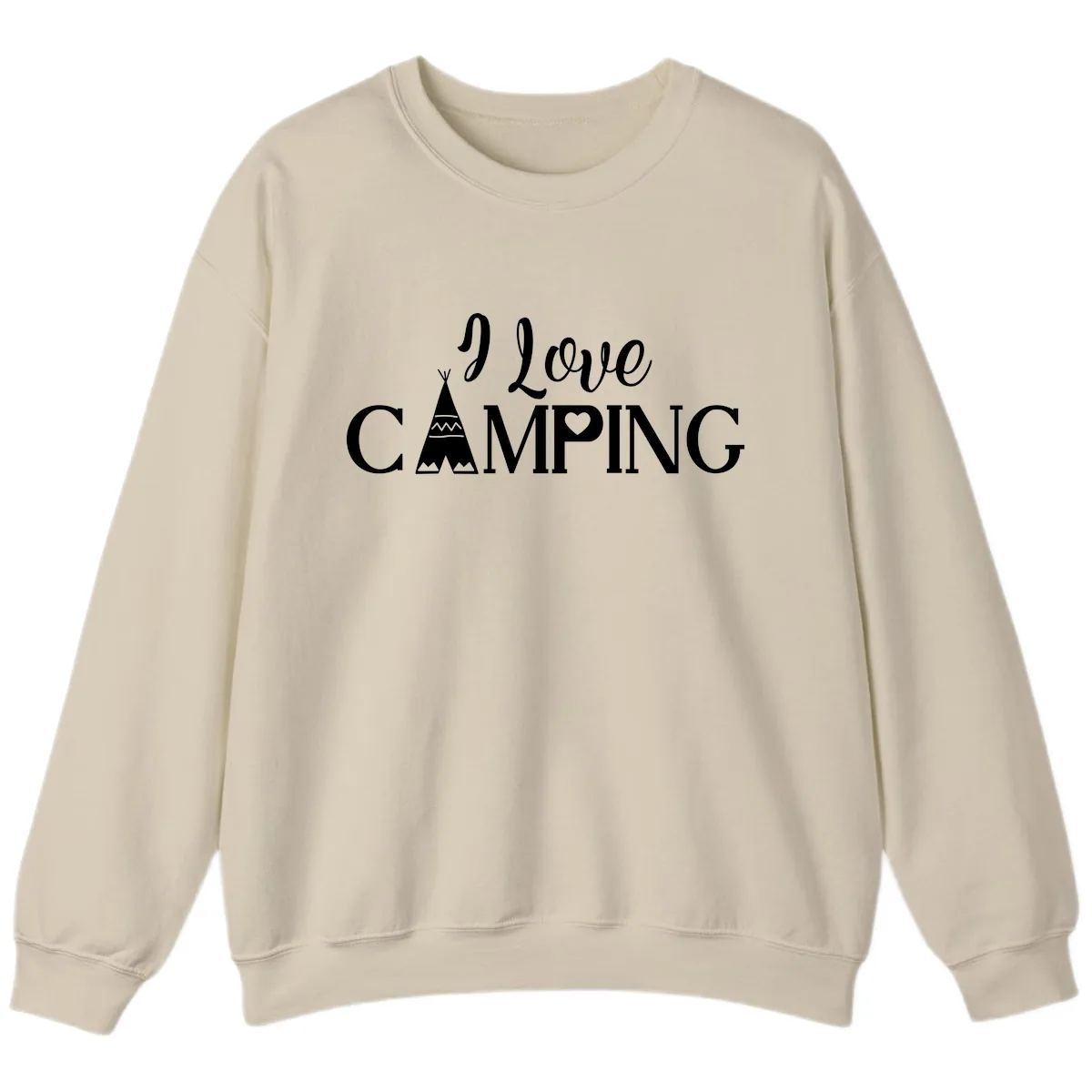 I Love Camping Teepee Sweatshirt in Sand