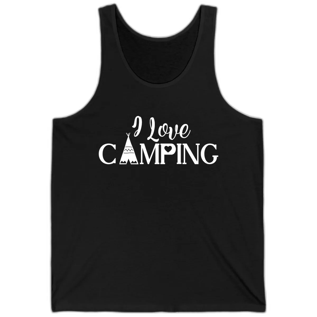 I Love Camping Teepee Tank in Black